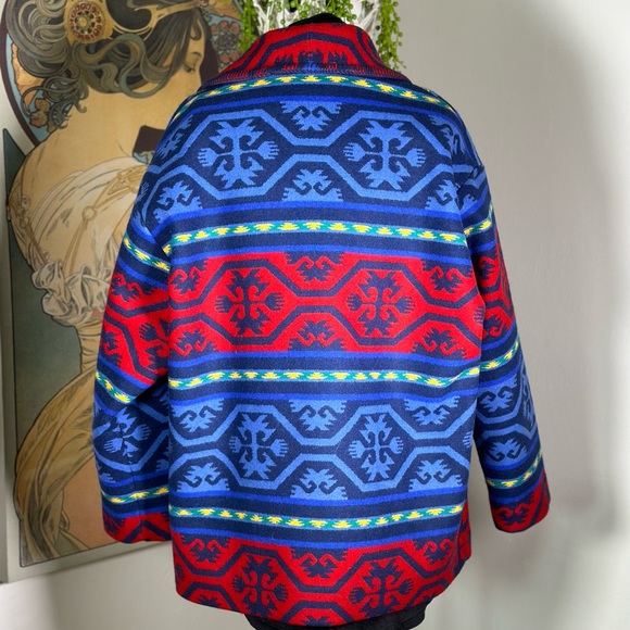 Vintage Knockabouts by Pendleton Aztec Navajo Print Thick Wool Blend Jacket - Picture 5 of 10